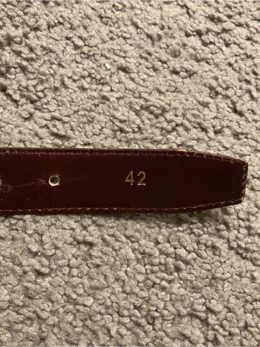 True Vintage Peacock Feather Brown Leather Belt with Brass-Toned Buckle 70’s